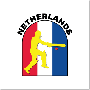 Netherlands Cricket Batsman Netherlands Flag Posters and Art